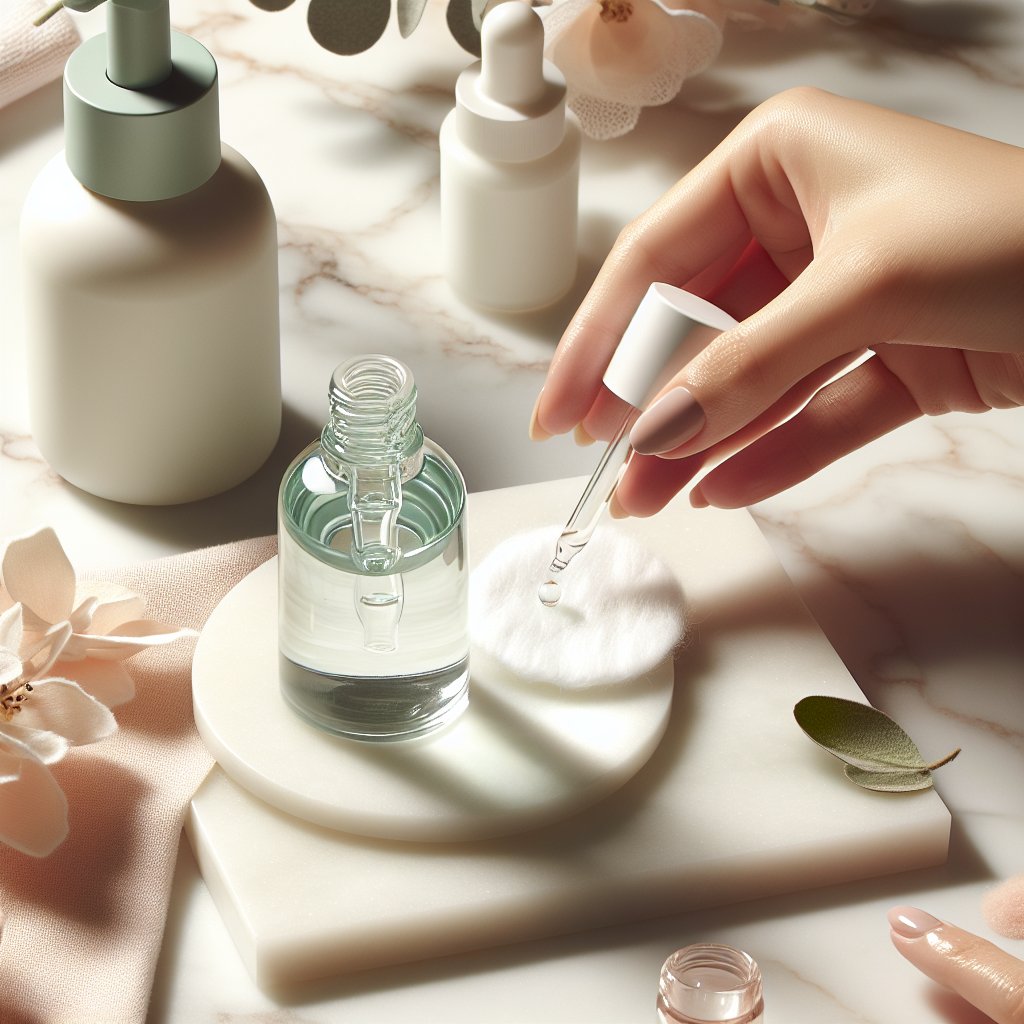 Chemical exfoliant on cotton pad