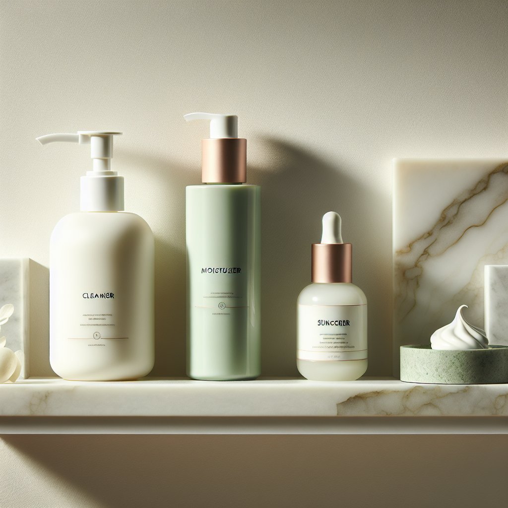 Basic skincare essentials lineup