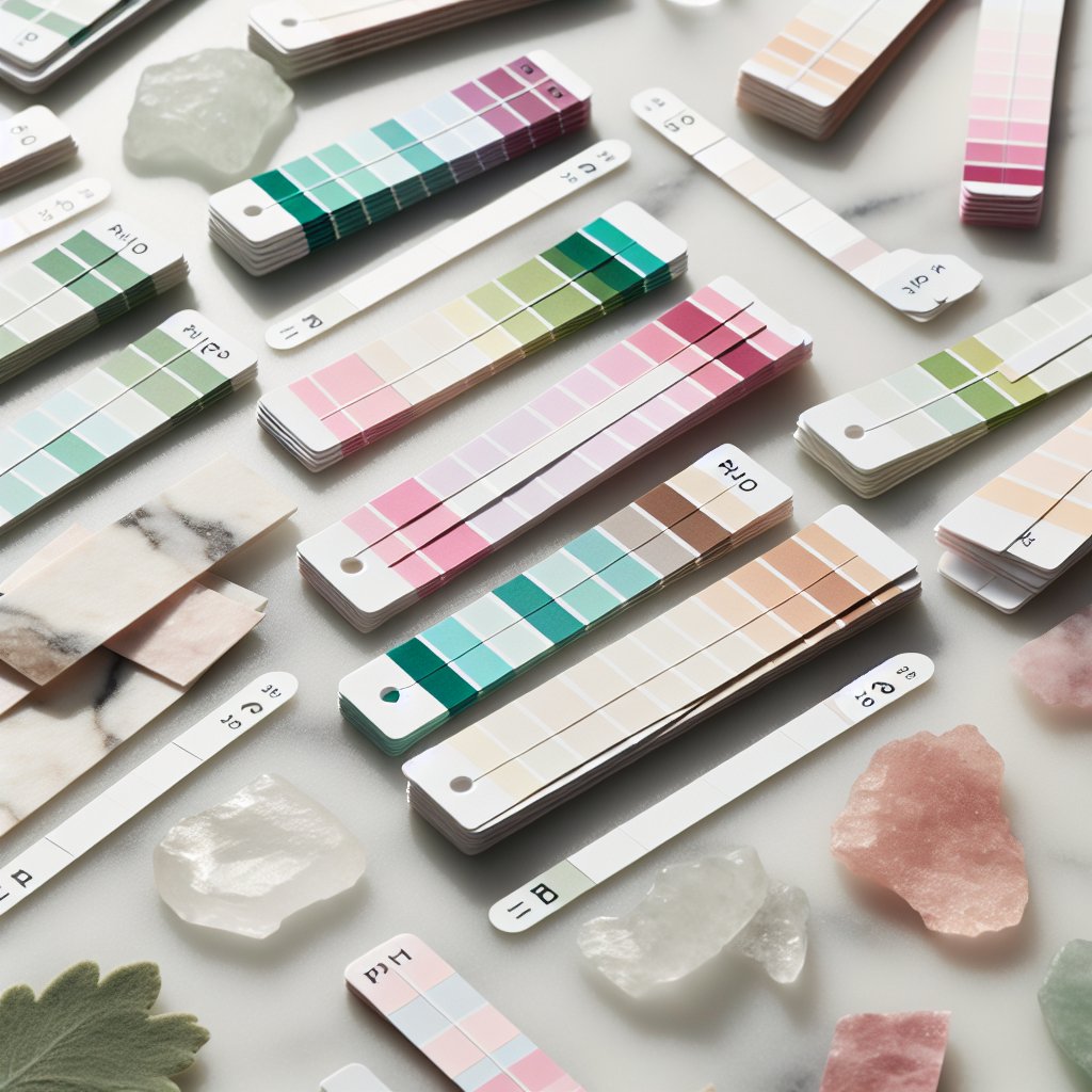 pH test strips showing different levels