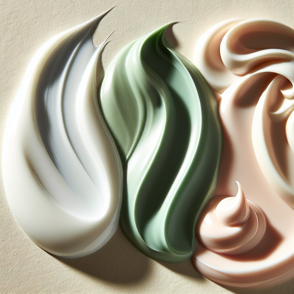 Three moisturizer textures compared