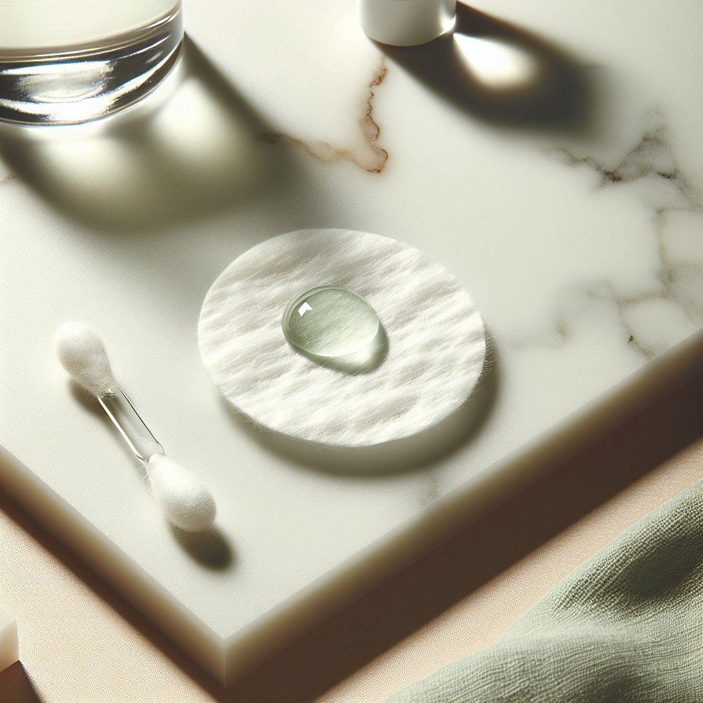 Chemical exfoliant on cotton pad