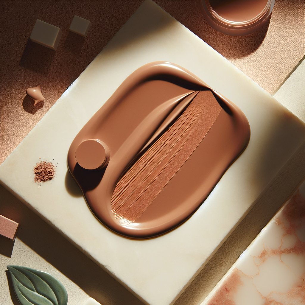 Tinted sunscreen swatch on warm surface