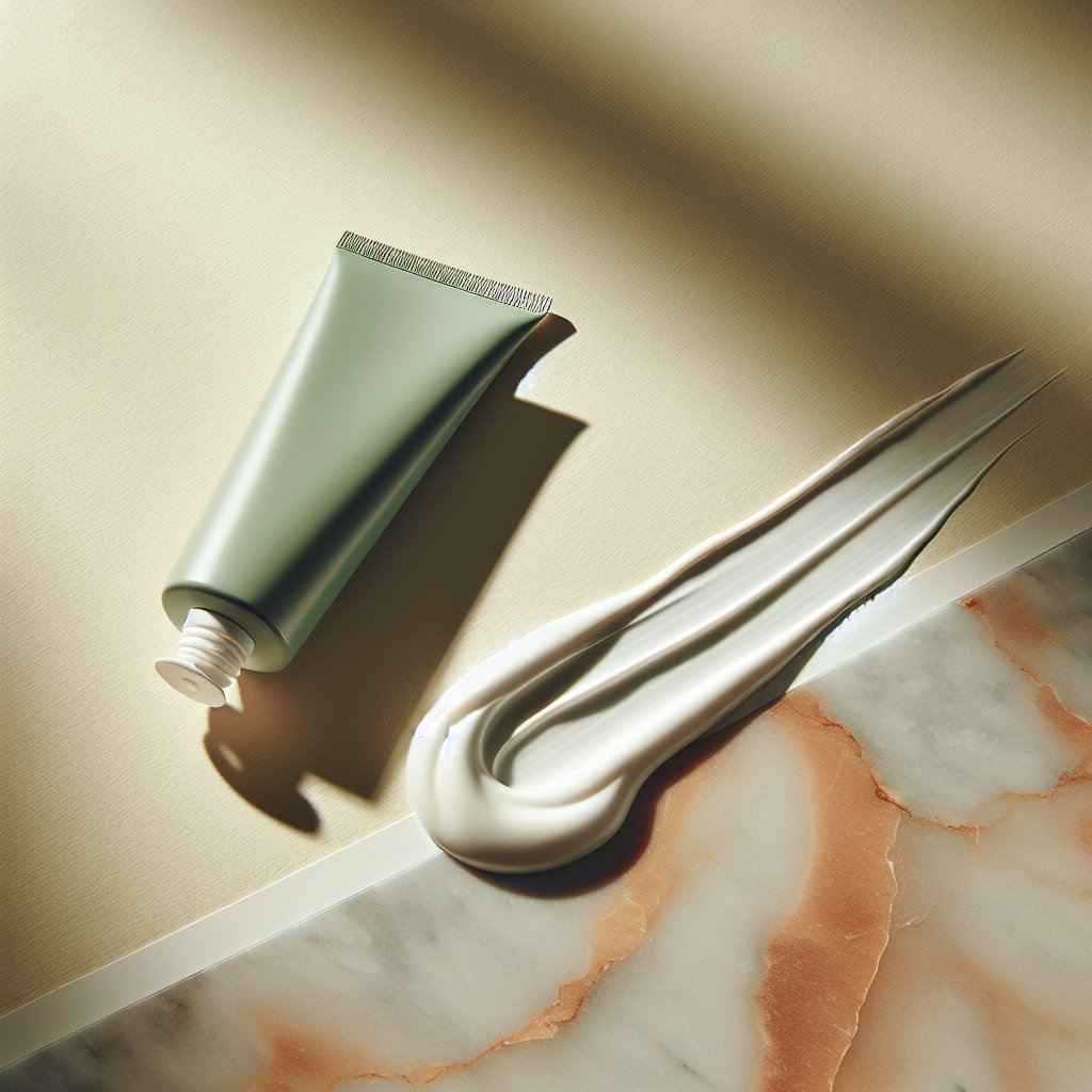 Sunscreen cream ribbon from tube